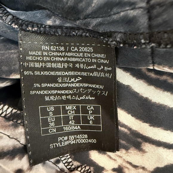 Marciano by Guess Dress S Silk Black Bohemian 60's Tie Dye Festival Luxe Pockets - Picture 13 of 14